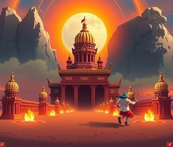 South Indian version of Sanctum Sprint with Tamil and Telugu temple themes